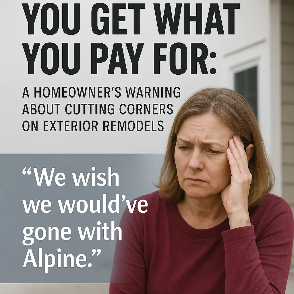 Buyers Remorse: We wish we would've gone with alpine exteriors